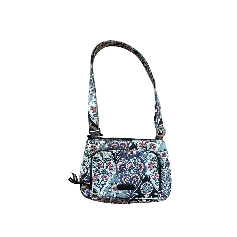 Vera Bradley Crossbody Bag Women Blue Floral Quilted Moonlight Garden SIZE Small